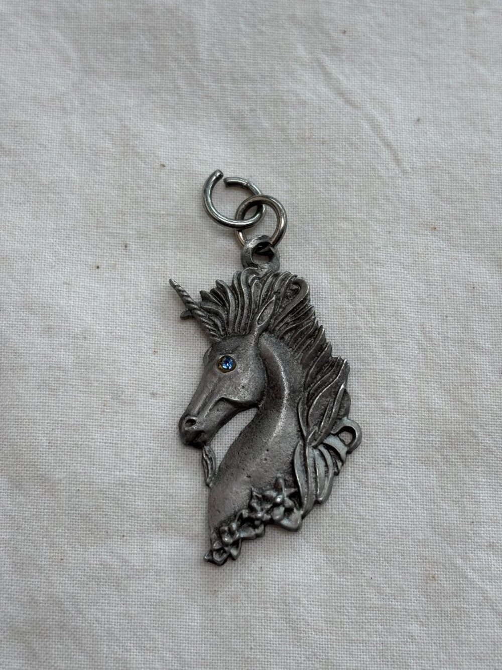 Vtg Pewter toned Unicorn Pendant